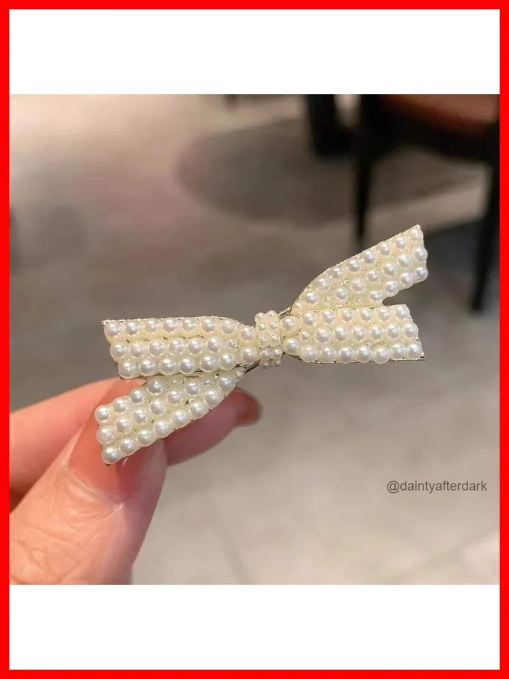 2 PCS Pearl Hair Barrettes - Metal & Pearl Bow Clips for All Hair Types